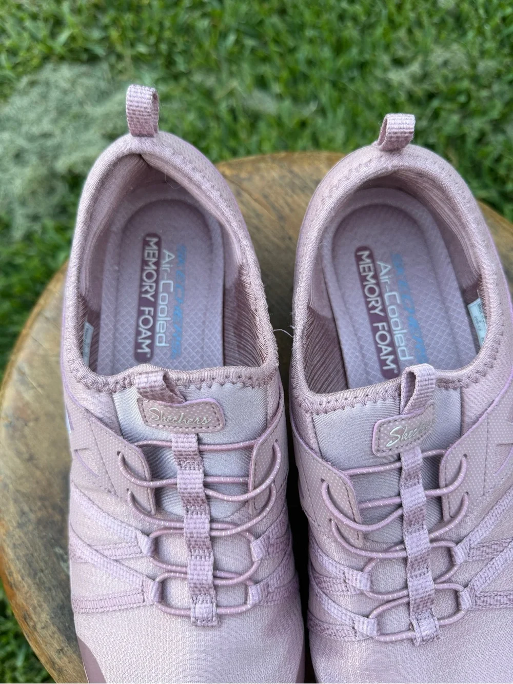 Women’s Skechers Air Cool Memory Foam Slip On Shoes Pink Mauve Comfort Size 11